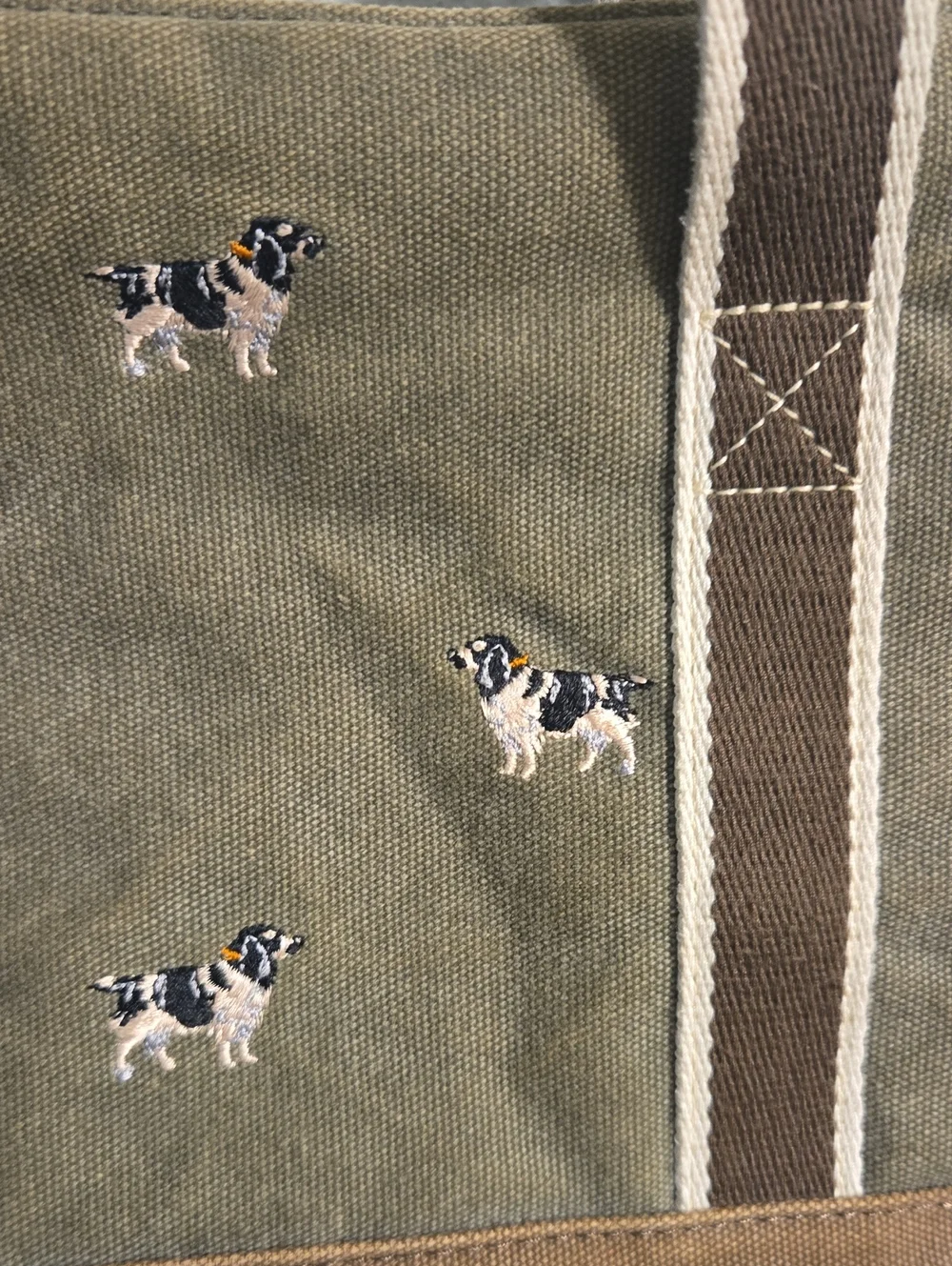 Vintage L.L. Bean Canvas Embroidered Dog Bag